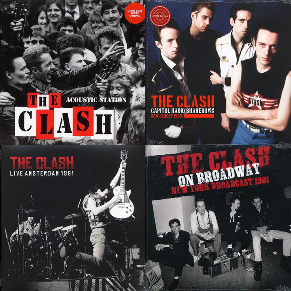 The Clash Vinyl Lot of 4 Live LPs Amsterdam NJ Broadway Acoustic Red Clear Ltd - Picture 1 of 10